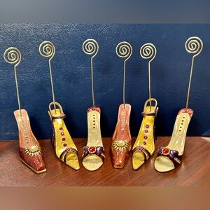 ENAMEL SHOES Set of 6 Place Settingd or Photo Holders ENAMEL SHOES 👠👢👡👠